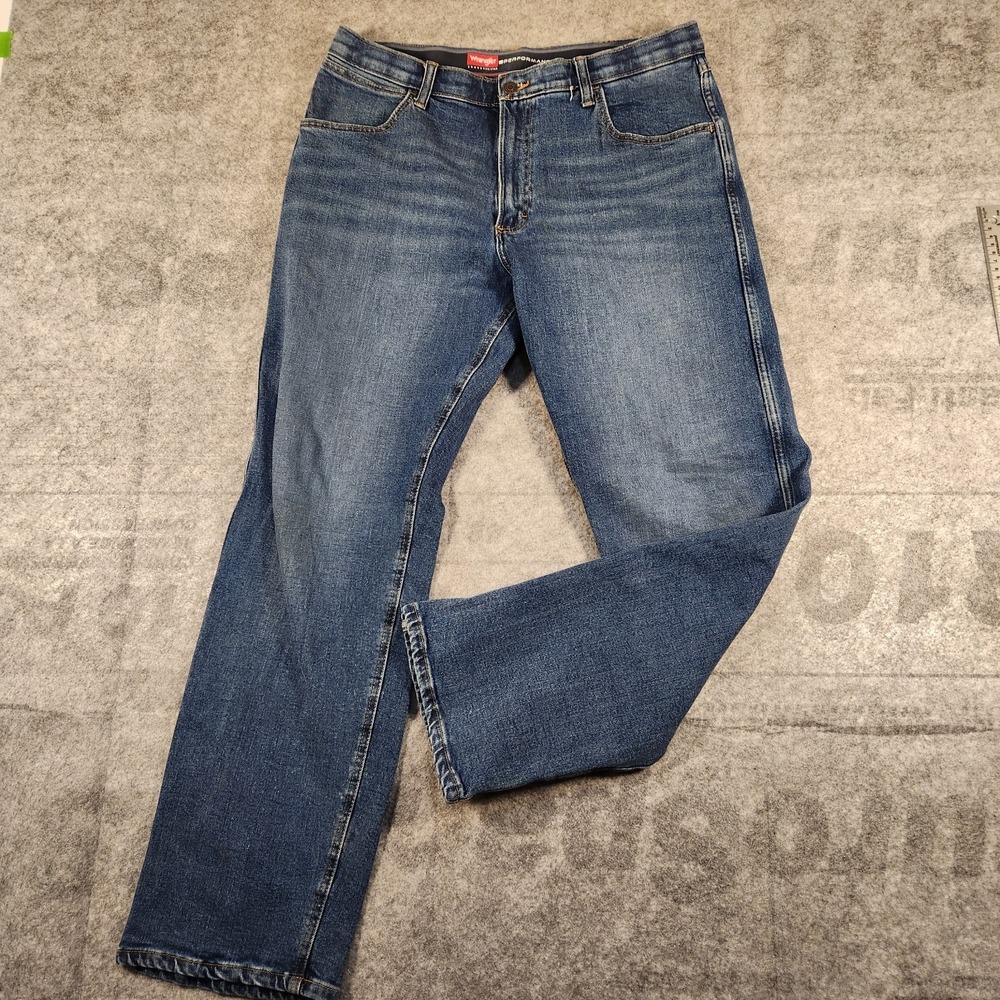 Wrangler Jeans Men 34x30 Blue Demin‎ Straight Leg
